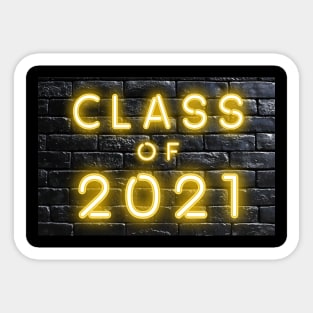 Class of 2021 Neon Sign Yellow Sticker